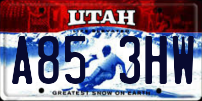 UT license plate A853HW