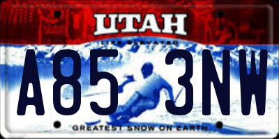 UT license plate A853NW