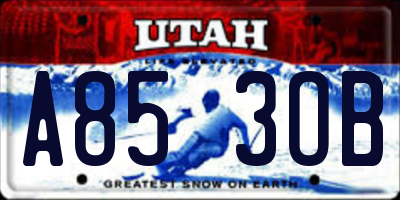 UT license plate A853OB