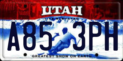 UT license plate A853PH