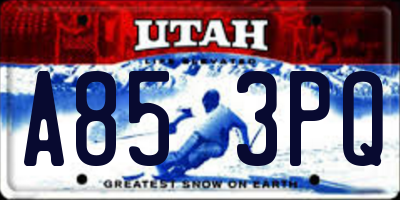 UT license plate A853PQ