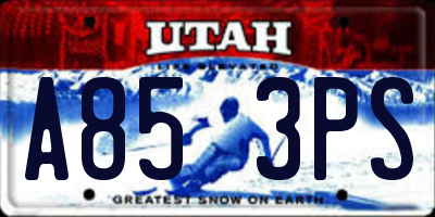 UT license plate A853PS