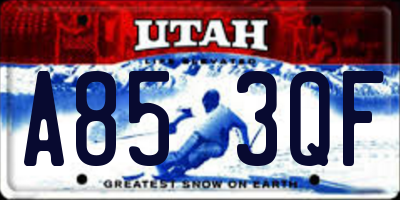 UT license plate A853QF