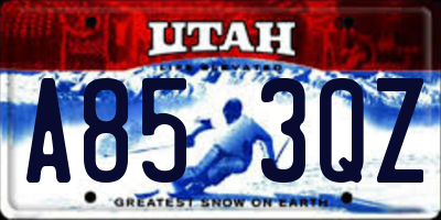 UT license plate A853QZ