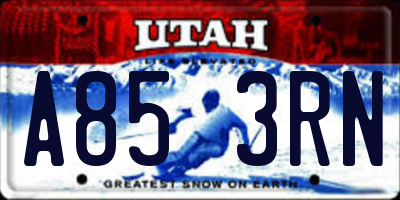 UT license plate A853RN