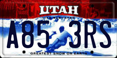 UT license plate A853RS