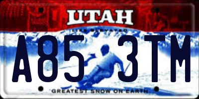 UT license plate A853TM