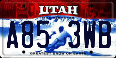 UT license plate A853WB