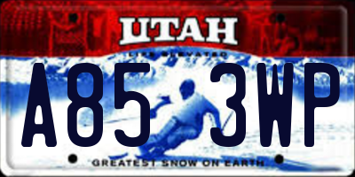 UT license plate A853WP