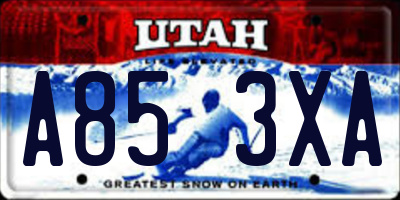 UT license plate A853XA
