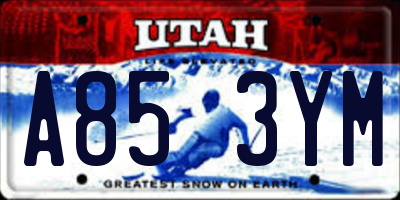 UT license plate A853YM