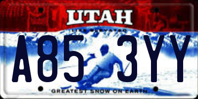 UT license plate A853YY