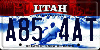 UT license plate A854AT