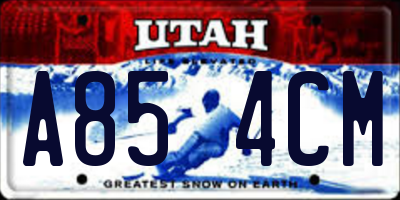 UT license plate A854CM