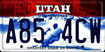 UT license plate A854CW