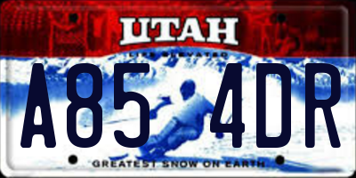 UT license plate A854DR