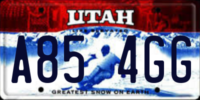 UT license plate A854GG