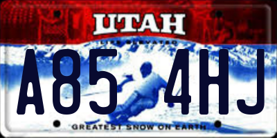 UT license plate A854HJ
