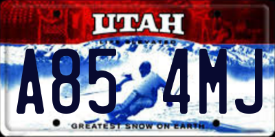 UT license plate A854MJ