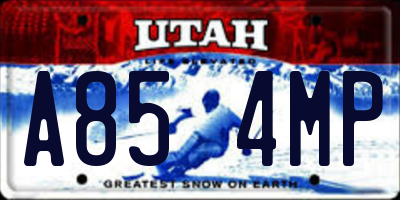 UT license plate A854MP