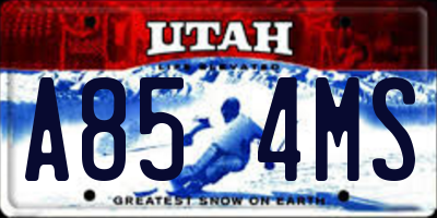 UT license plate A854MS