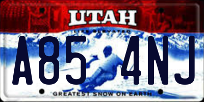 UT license plate A854NJ