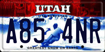 UT license plate A854NR