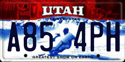 UT license plate A854PH