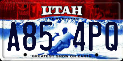 UT license plate A854PQ