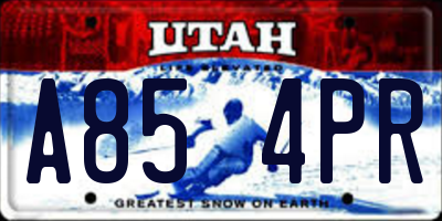 UT license plate A854PR
