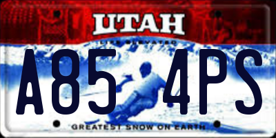 UT license plate A854PS