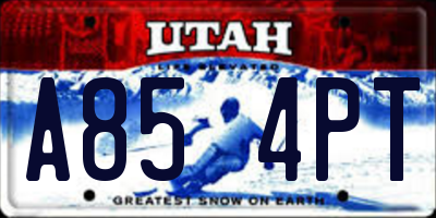 UT license plate A854PT
