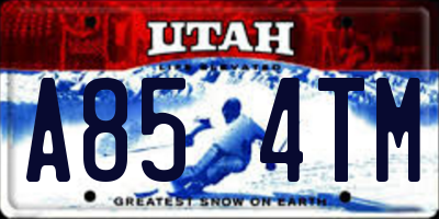 UT license plate A854TM
