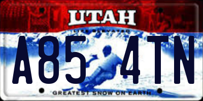 UT license plate A854TN