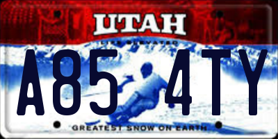 UT license plate A854TY