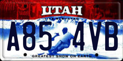 UT license plate A854VB
