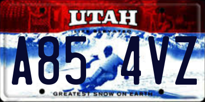 UT license plate A854VZ