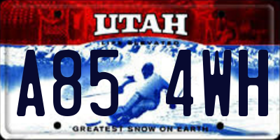UT license plate A854WH