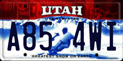 UT license plate A854WI