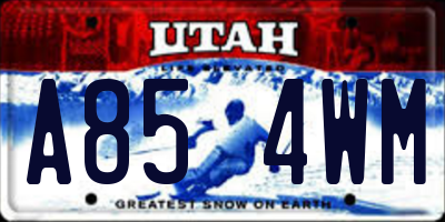 UT license plate A854WM