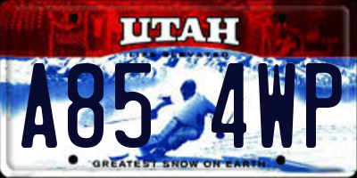 UT license plate A854WP