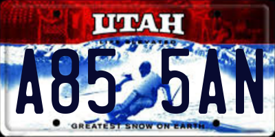 UT license plate A855AN