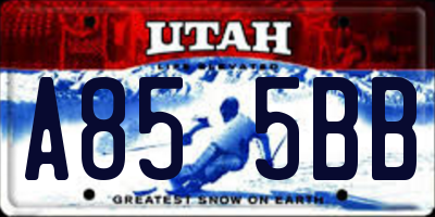 UT license plate A855BB