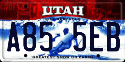 UT license plate A855EB