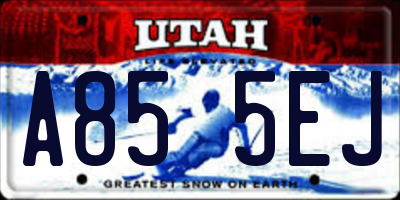 UT license plate A855EJ