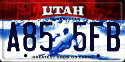 UT license plate A855FB