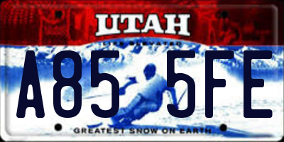 UT license plate A855FE