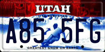 UT license plate A855FG