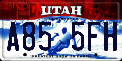 UT license plate A855FH