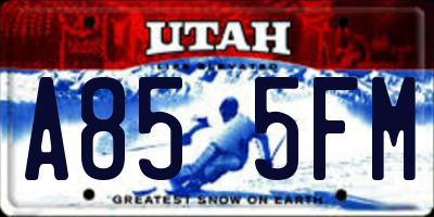 UT license plate A855FM